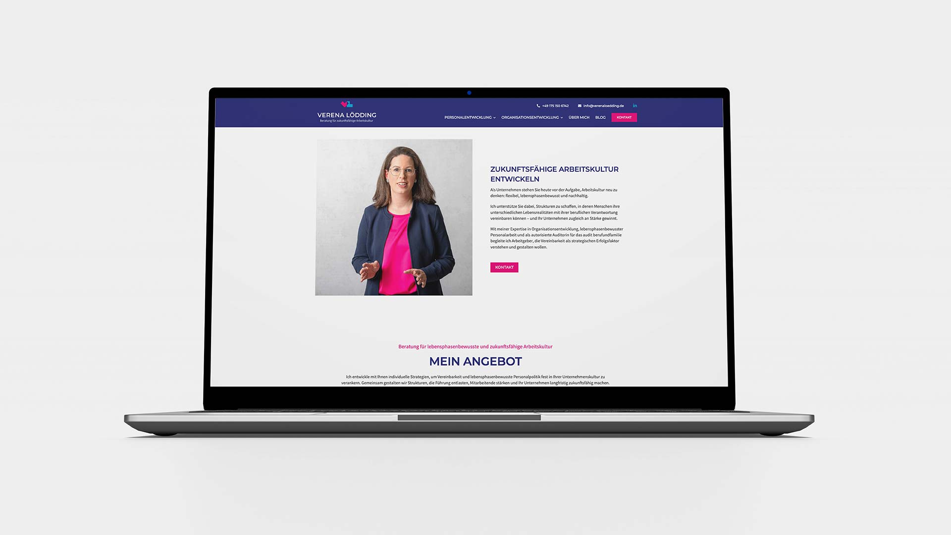 Extrodesign Werbekontor | Referenz | Verena Lödding Beratung | Webseite 01